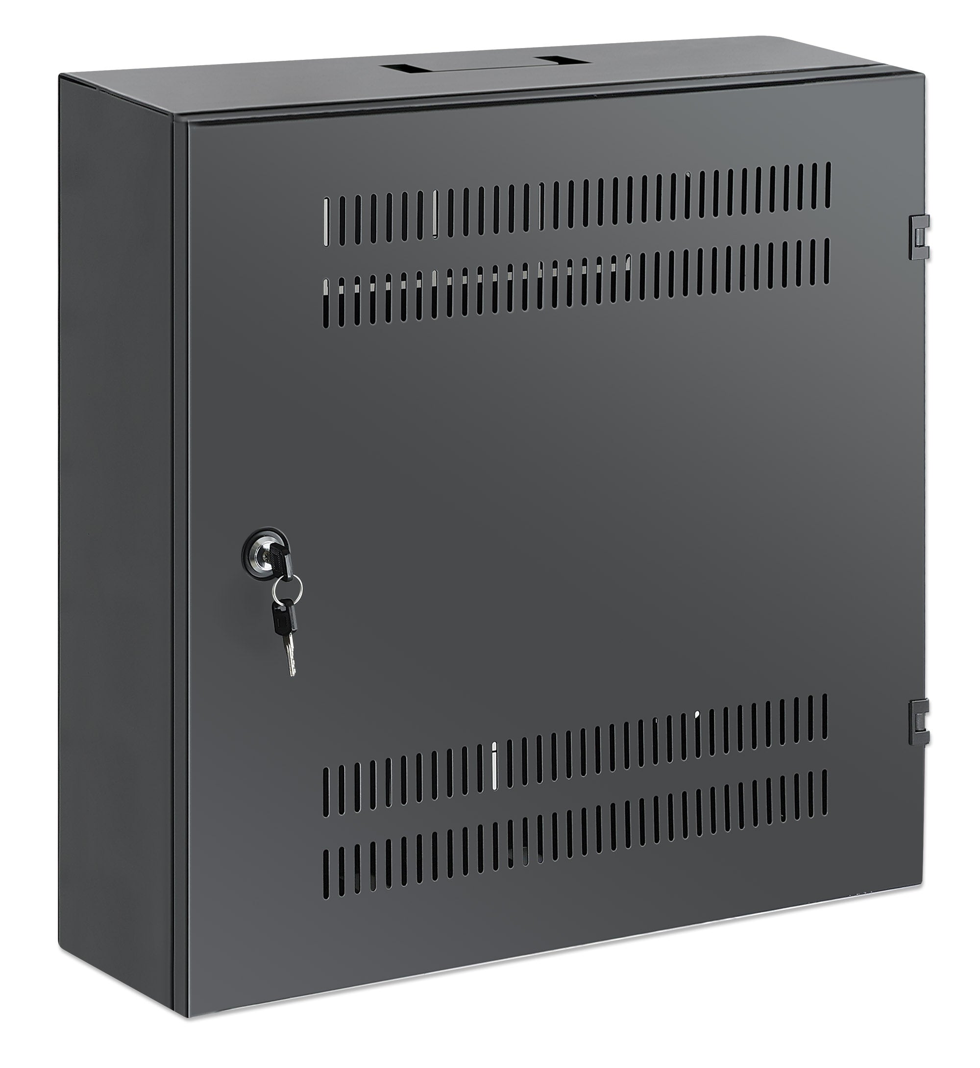 Intellinet Low-Profile 19" wall-mount cabinet, 4U horizontal + 2U vertical rails, black — view 2