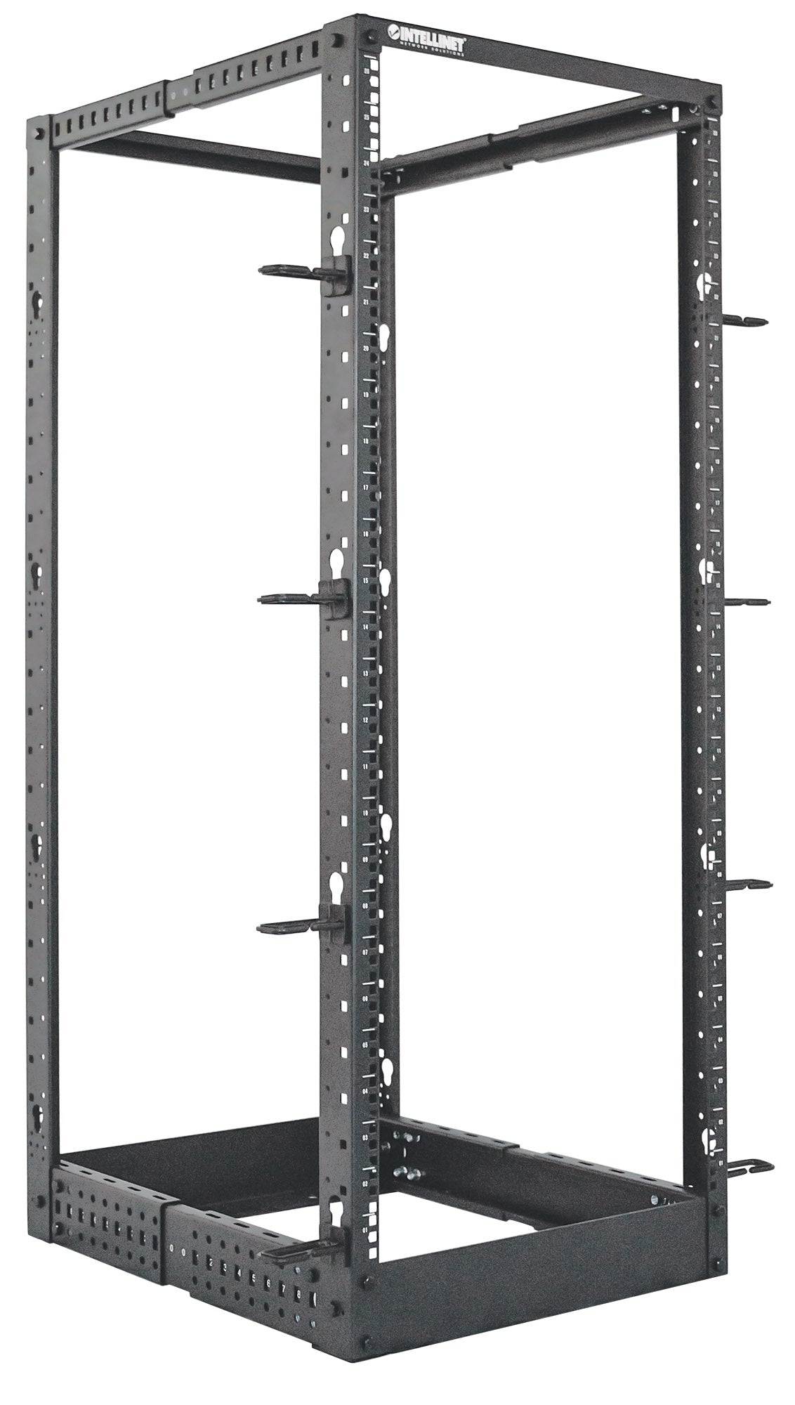 Intellinet 26U 19" floor-standing 4-post open frame rack, black — view 2