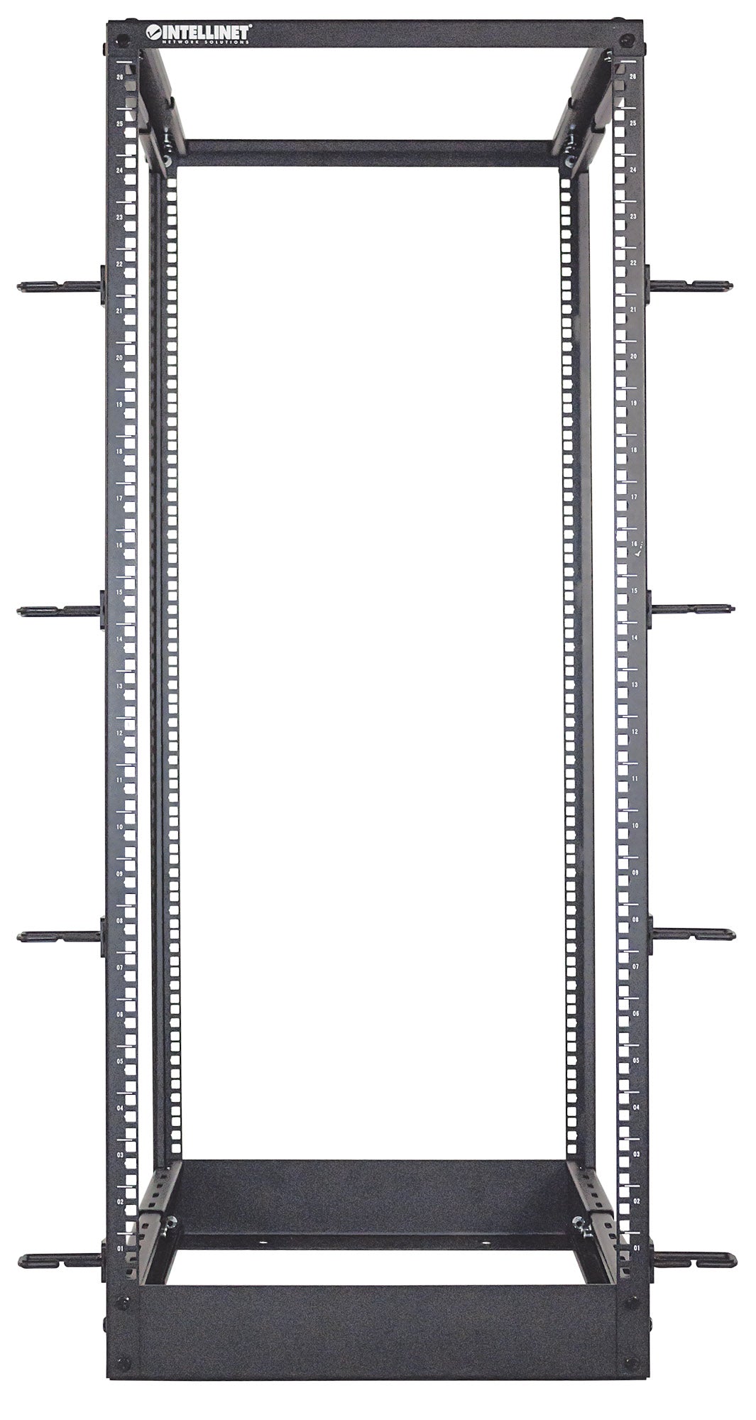 Intellinet 26U 19" floor-standing 4-post open frame rack, black — view 3