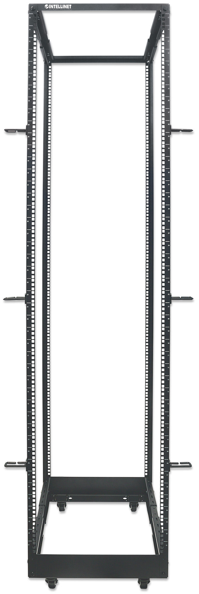 Intellinet 45U 19" floor-standing 4-post open frame rack, black — view 3