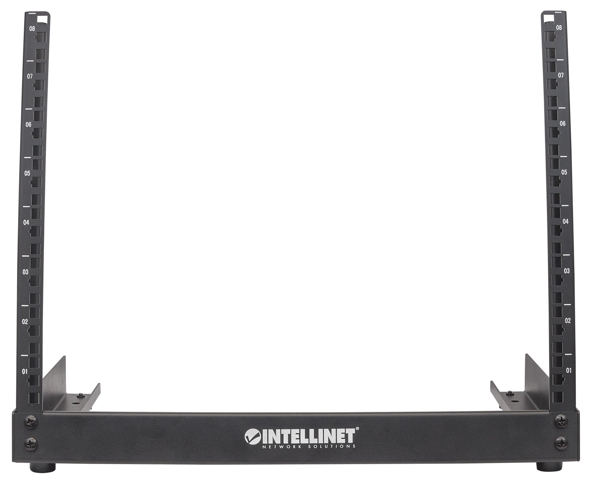 Intellinet 8U 19" desktop 2-post open frame rack, black — view 3