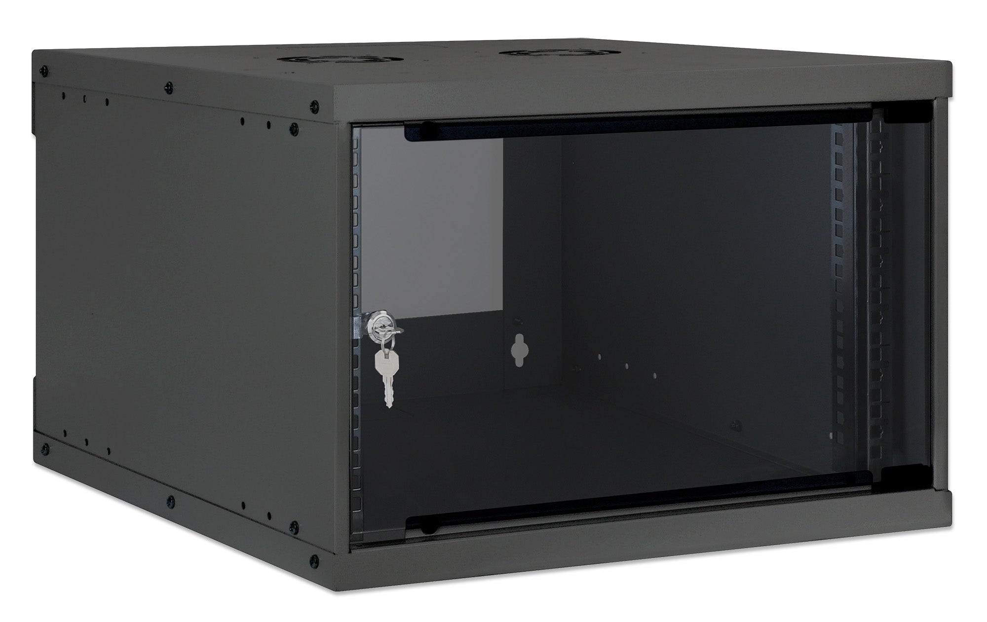 Intellinet Basic Line 6U 19" wall-mount network cabinet, 540 × 560 mm (W × D), flat-packed, black — view 2