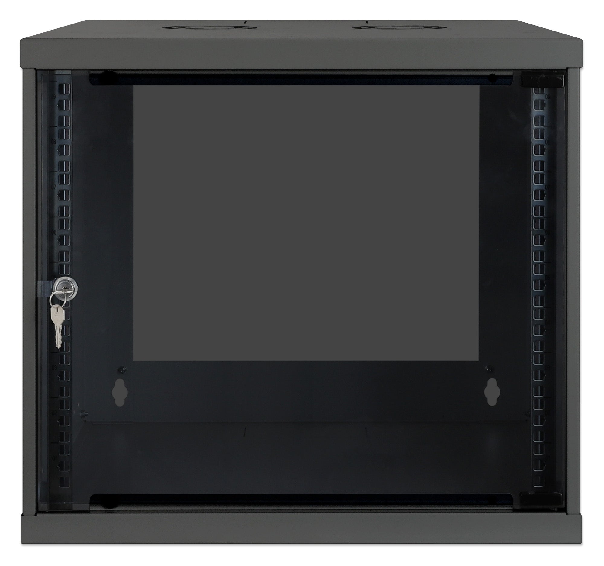 Intellinet Basic Line 9U 19" wall-mount network cabinet, 540 × 560 mm (W × D), flat-packed, black — view 3