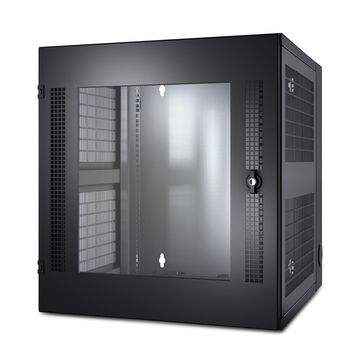 APC NetShelter WX 13U wall-mount cabinet, server depth, double-hinged, glass door, black — view 2