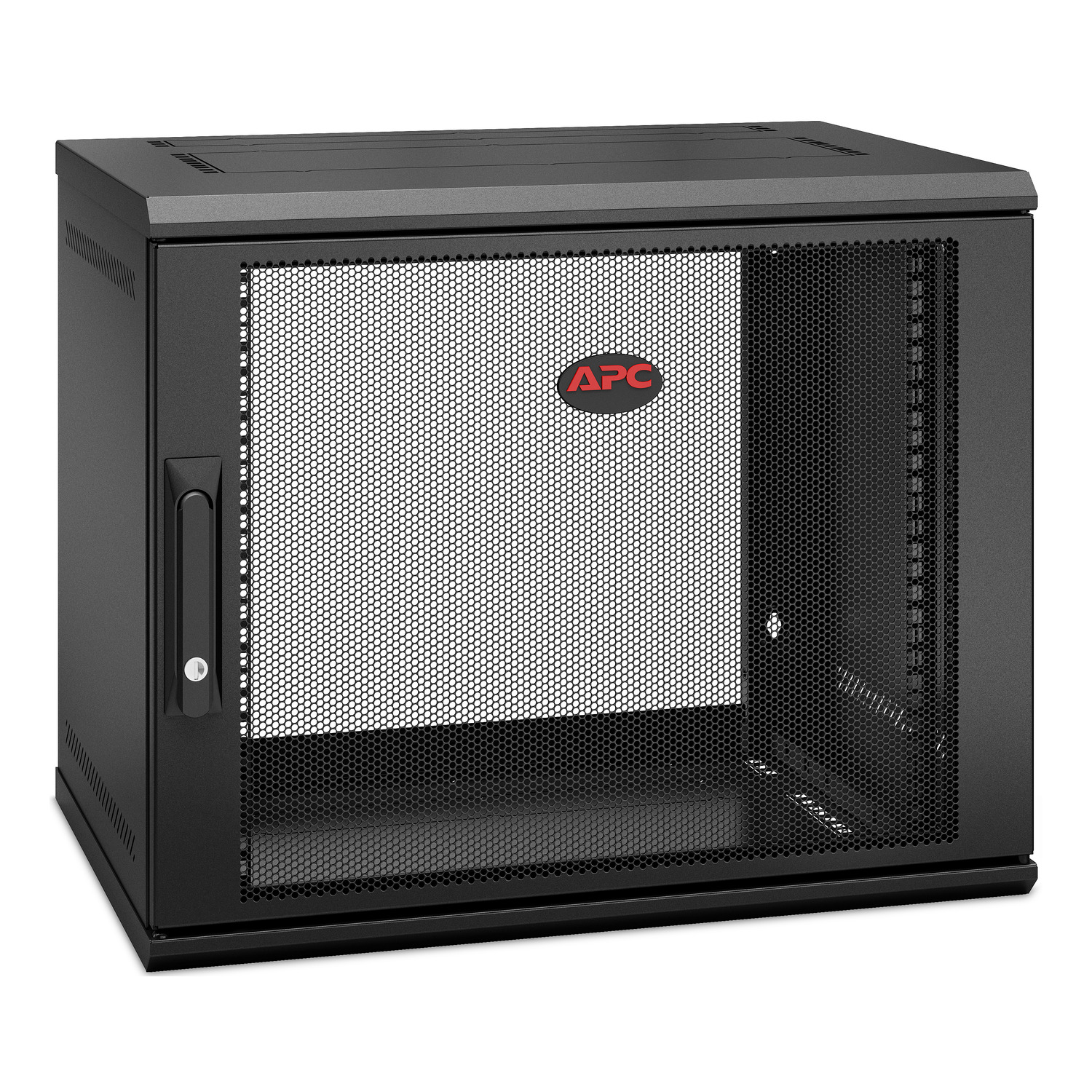 APC NetShelter WX 9U wall-mount cabinet, switch depth, perforated door, black — view 2
