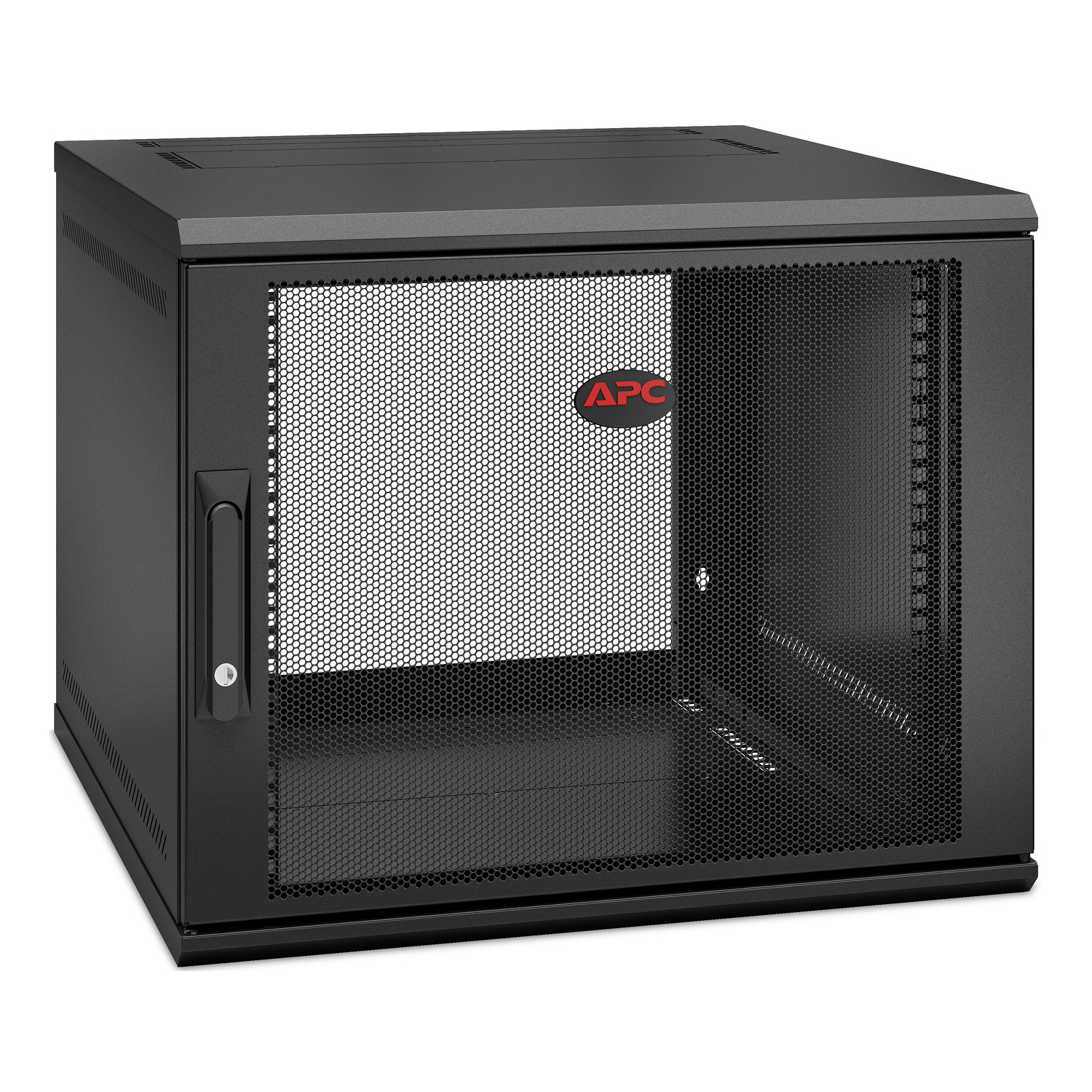APC NetShelter WX 9U wall-mount cabinet, server depth, perforated door, black — view 2