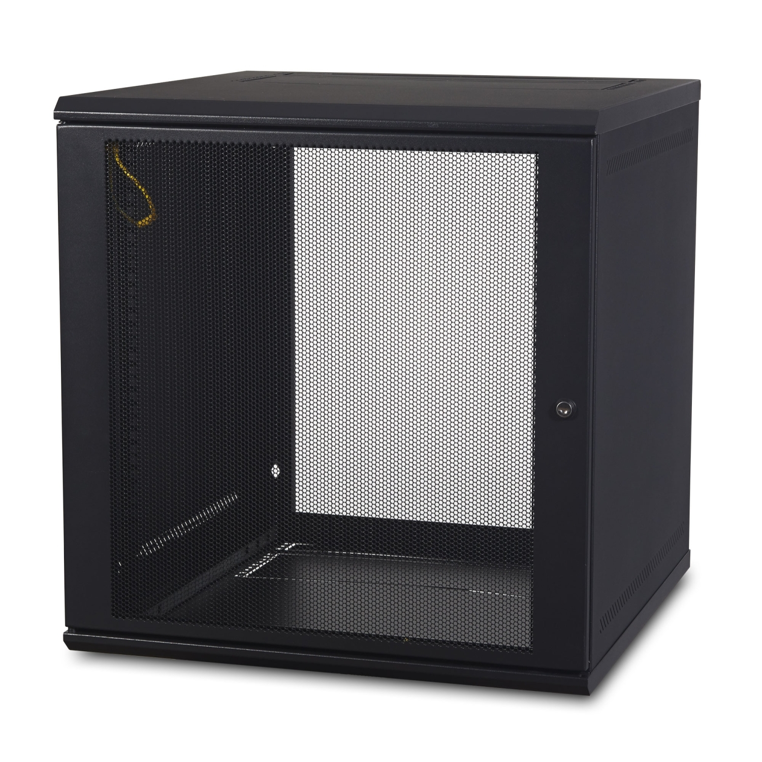 APC NetShelter WX 12U wall-mount cabinet, server depth, perforated door, unassembled, black