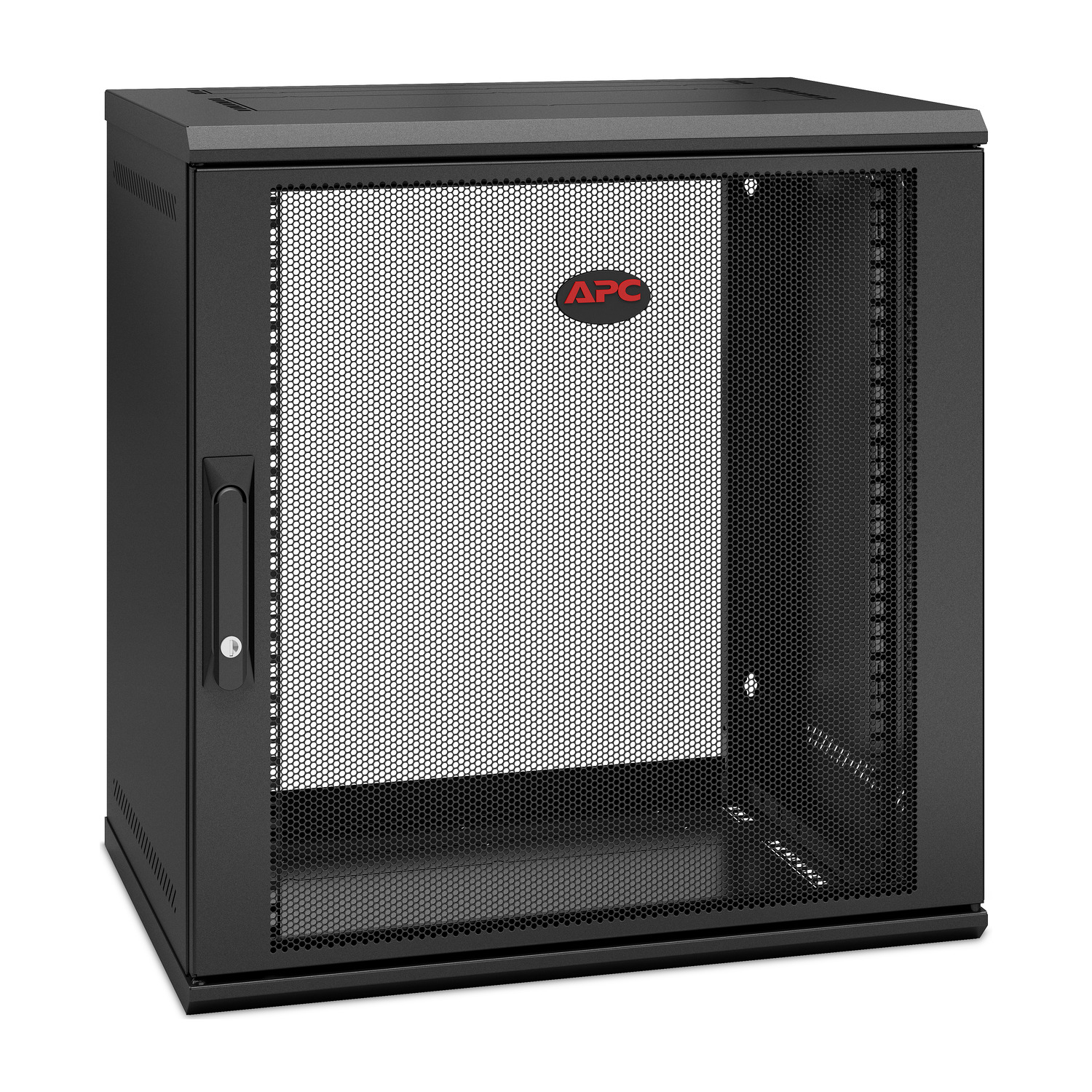 APC NetShelter WX 12U wall-mount cabinet, switch depth, perforated door, black — view 2