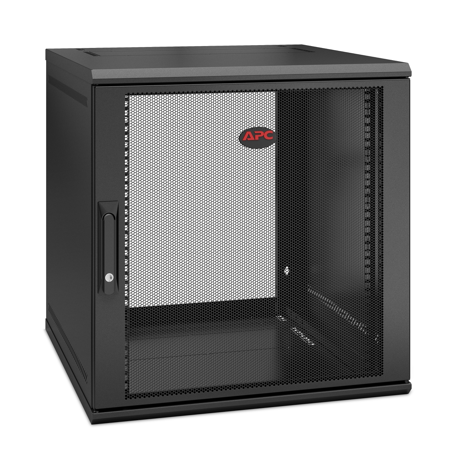 APC NetShelter WX 12U wall-mount cabinet, server depth, perforated door, black — view 2