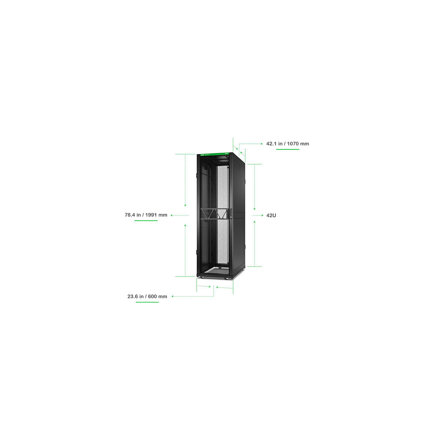 APC NetShelter SX Gen 2 42U 600 mm × 1070 mm server rack, with sides, black — view 2