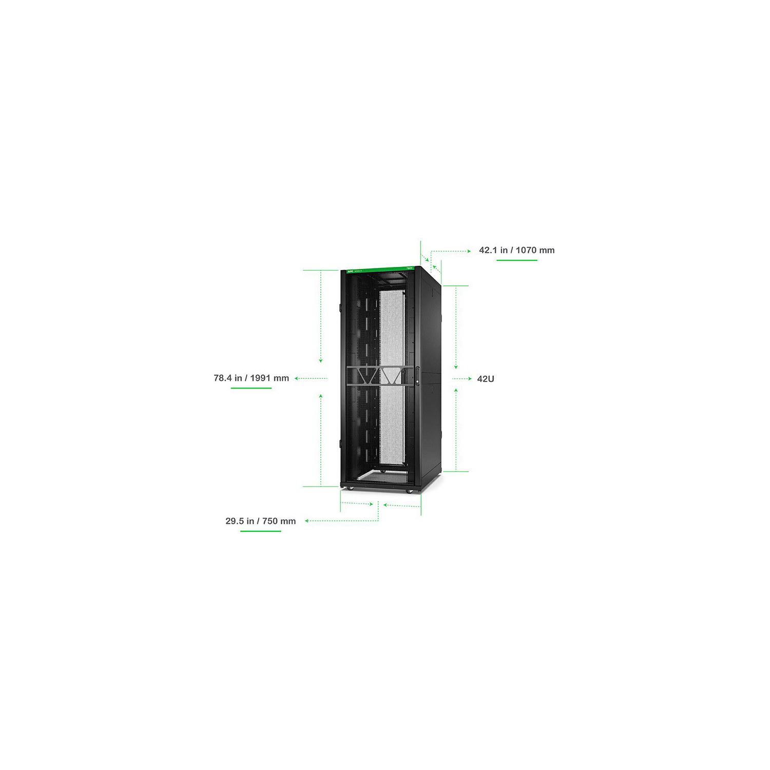 APC NetShelter SX Gen 2 42U 750 mm × 1070 mm server rack, with sides, black — view 2