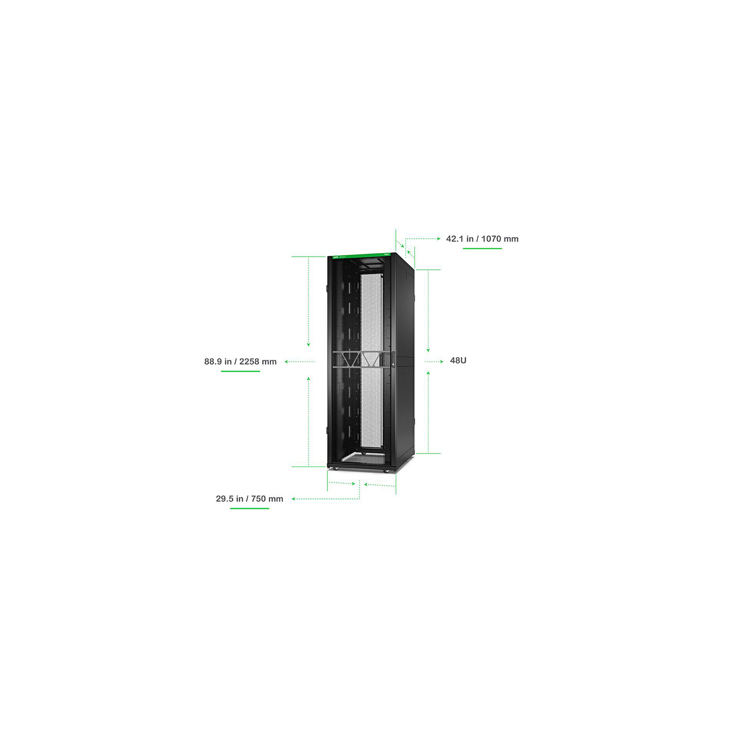 APC NetShelter SX Gen 2 48U 750 mm × 1070 mm server rack, with sides, black — view 2