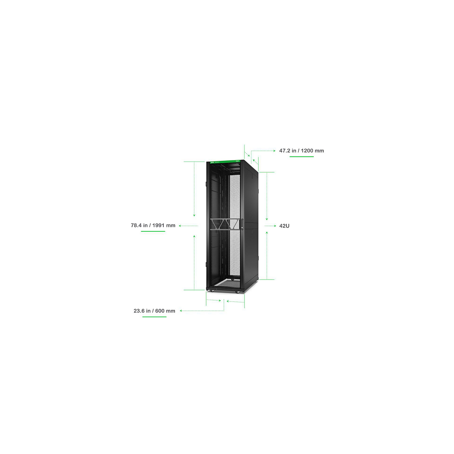 APC NetShelter SX Gen 2 42U 600 mm × 1200 mm server rack, with sides, black — view 2