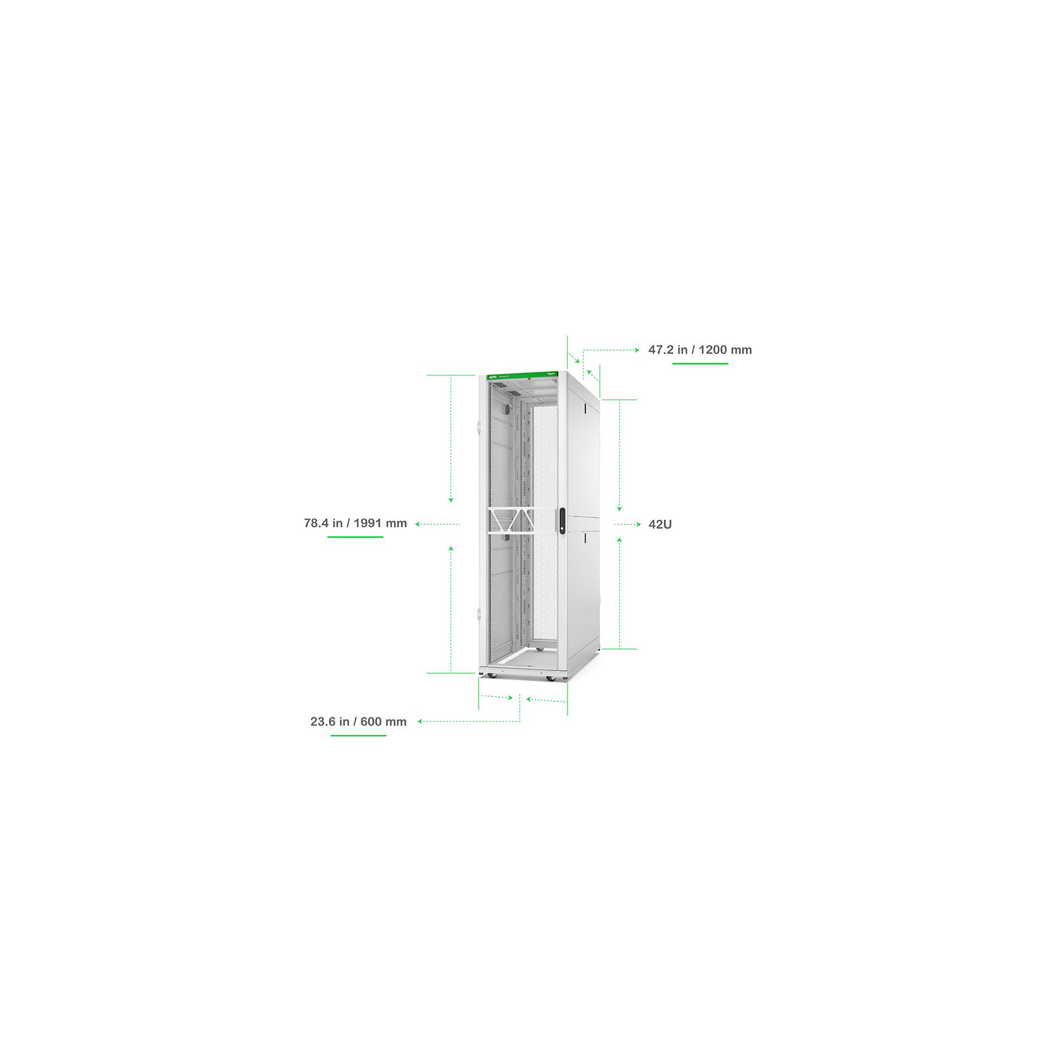APC NetShelter SX Gen 2 42U 600 mm × 1200 mm server rack, with sides, white — view 2