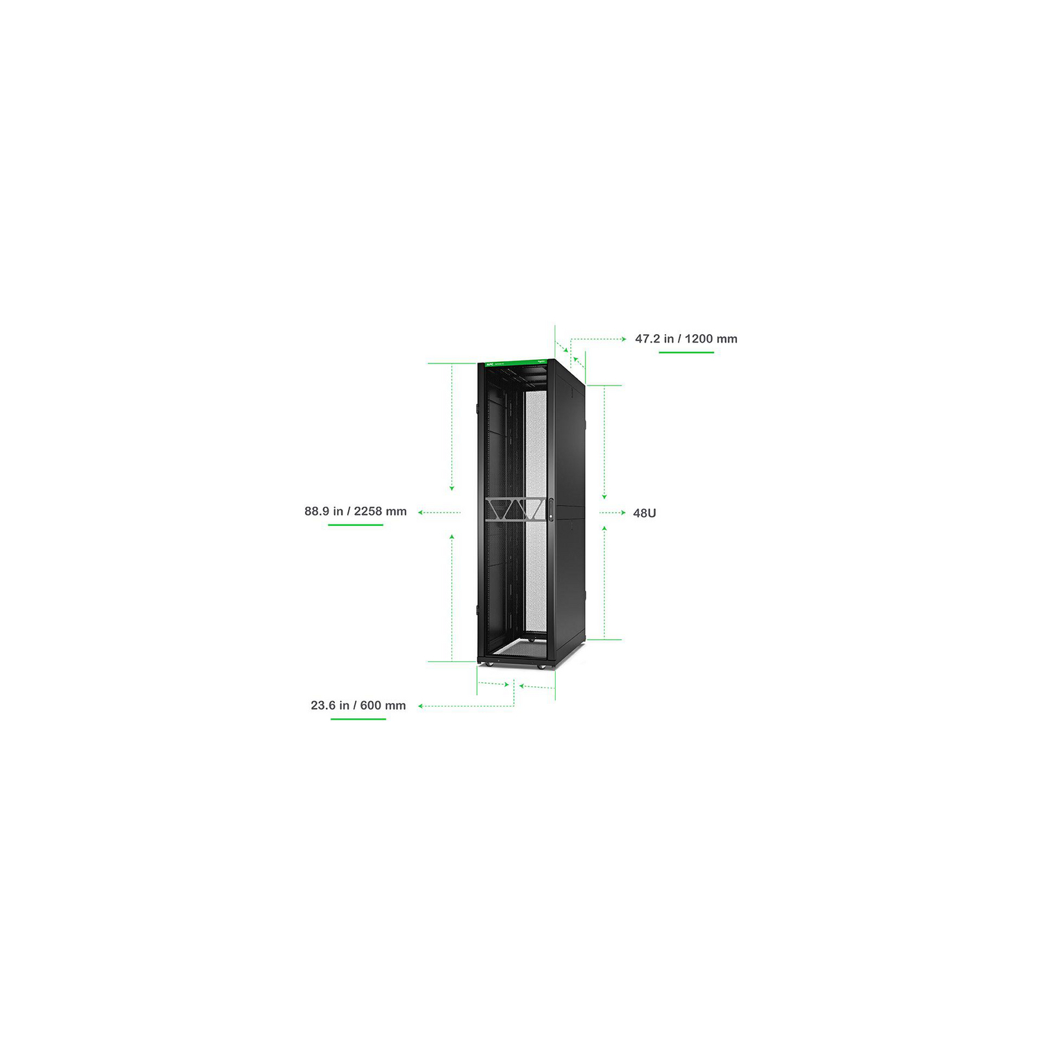 APC NetShelter SX Gen 2 48U 600 mm × 1200 mm server rack, with sides, black — view 2