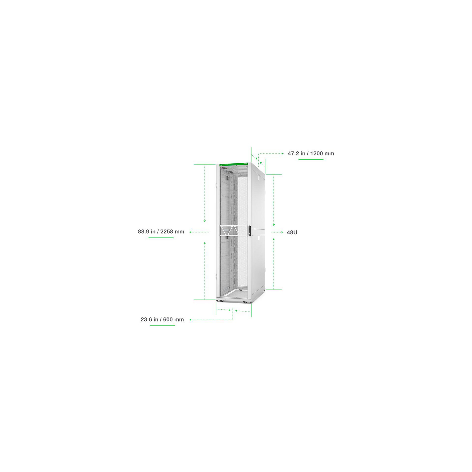 APC NetShelter SX Gen 2 48U 600 mm × 1200 mm server rack, with sides, white — view 2