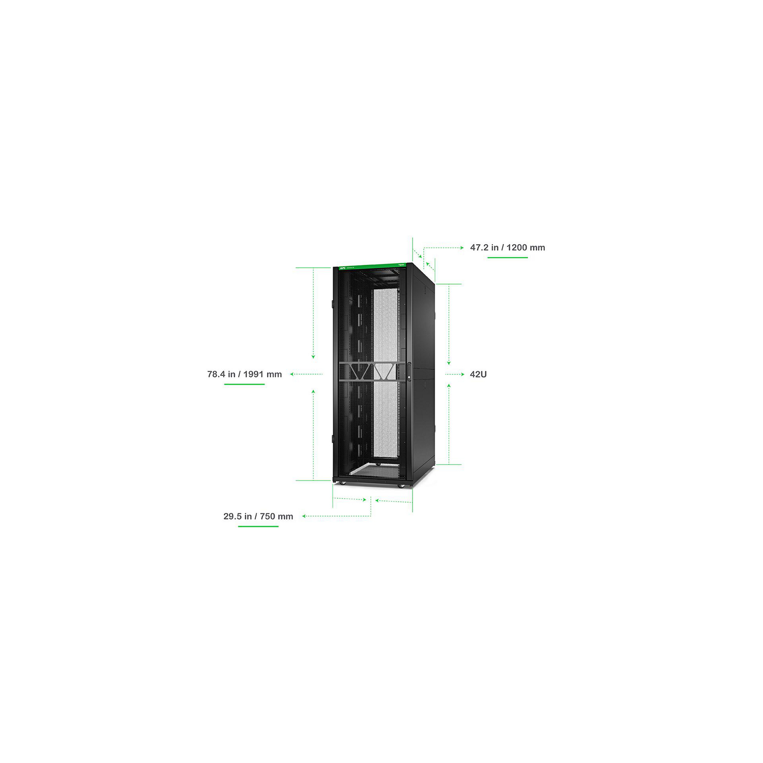 APC NetShelter SX Gen 2 42U 750 mm × 1200 mm server rack, with sides, black — view 2