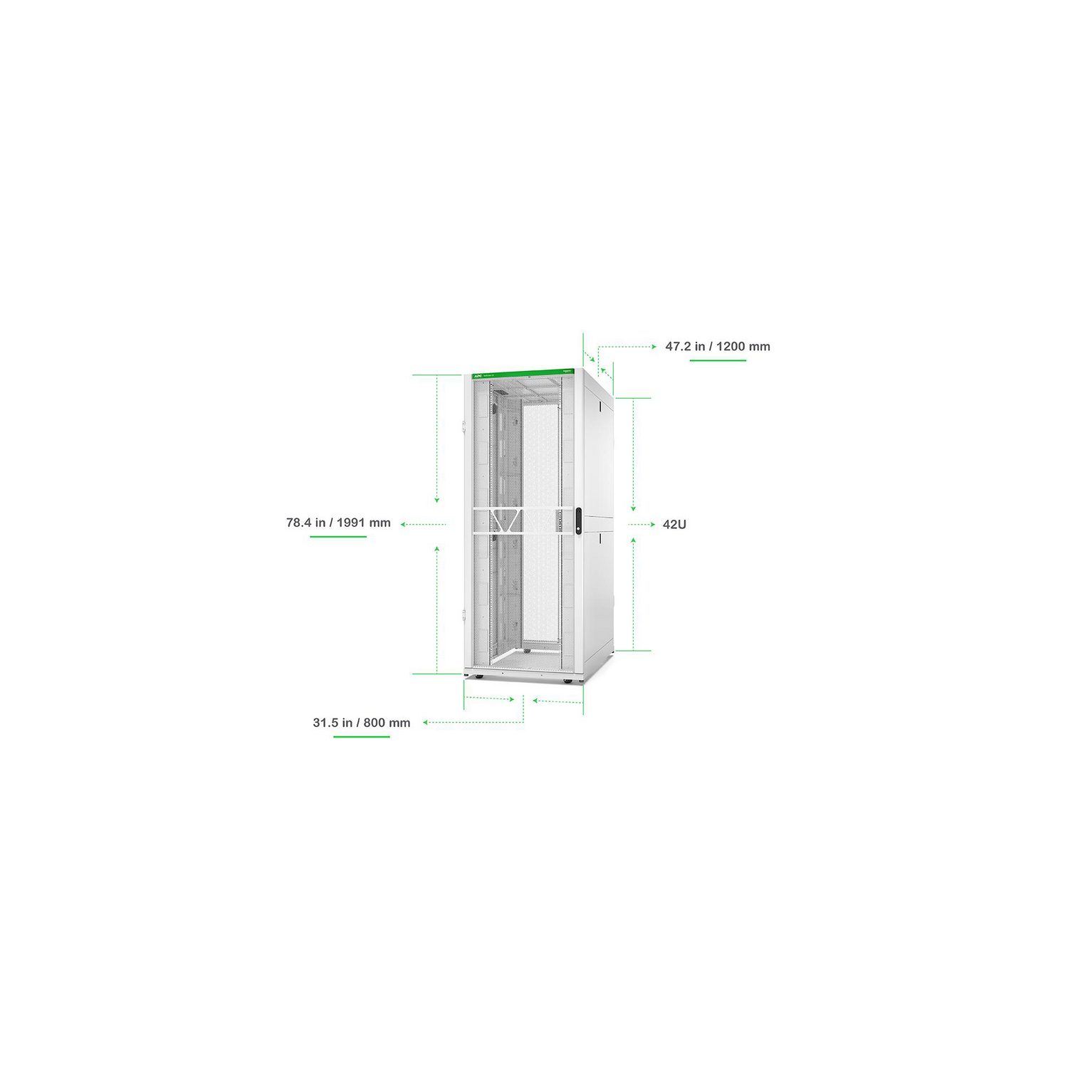 APC NetShelter SX Gen 2 42U 800 mm × 1200 mm server rack, with sides, white — view 2