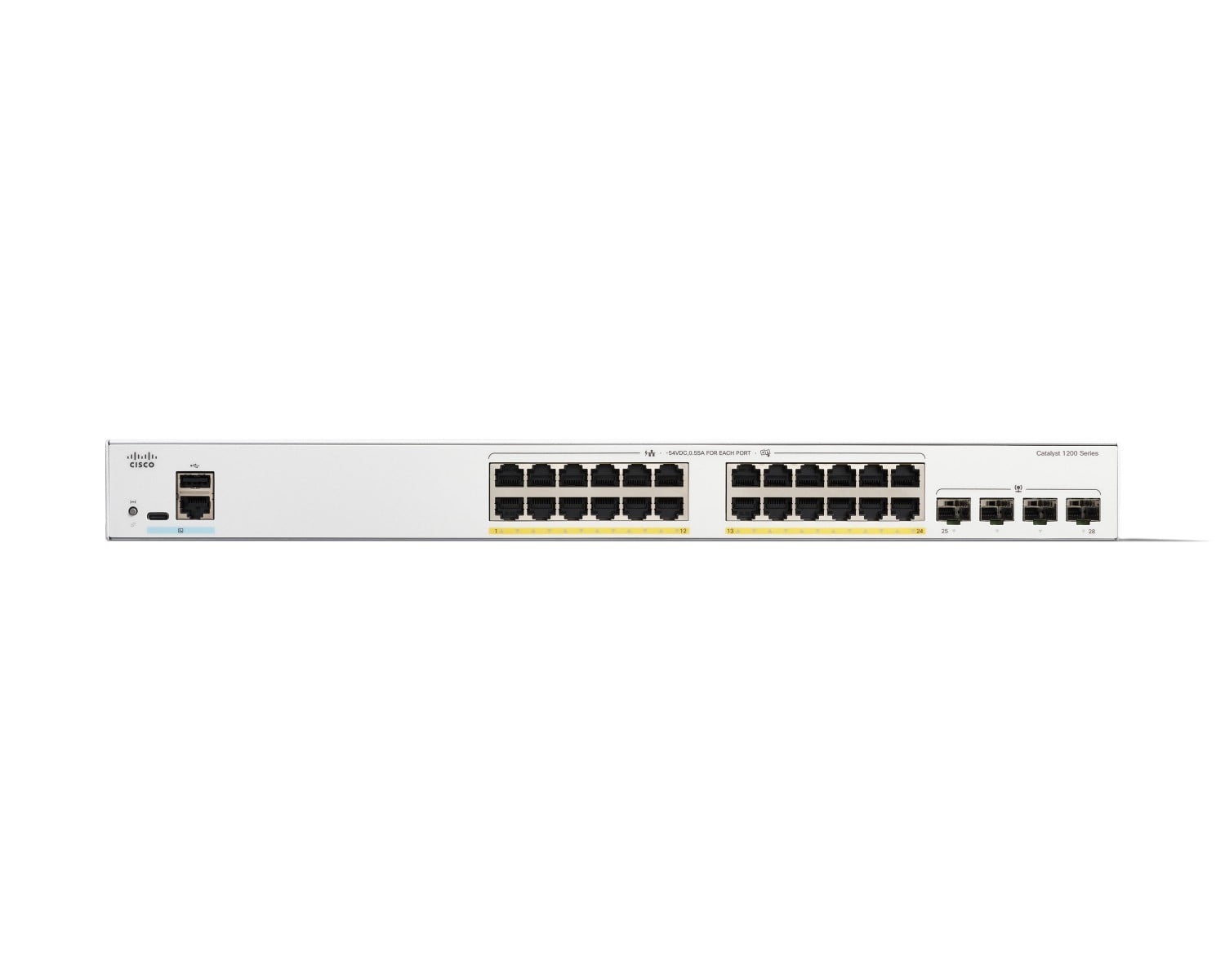 Cisco Catalyst 1200 24-port Gigabit full PoE+ switch, 4x 1G SFP uplinks — view 2