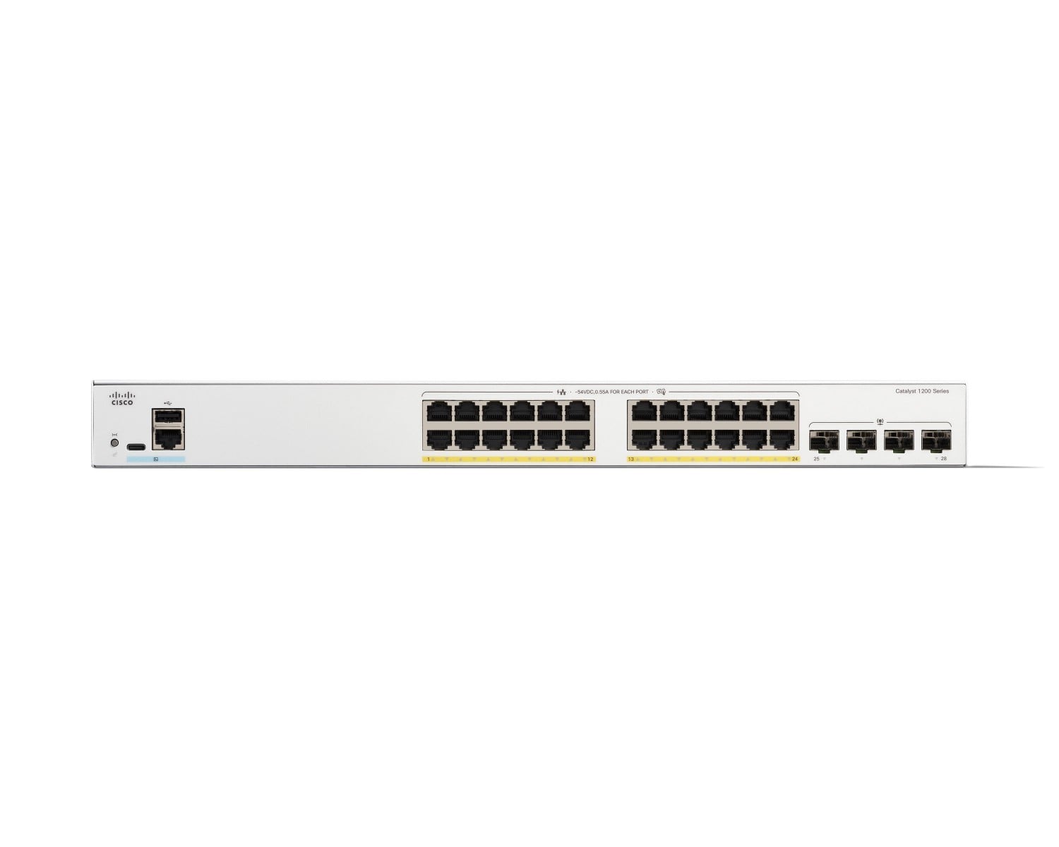 Cisco Catalyst 1200 24-port Gigabit PoE+ switch, 4x 1G SFP uplinks — view 2