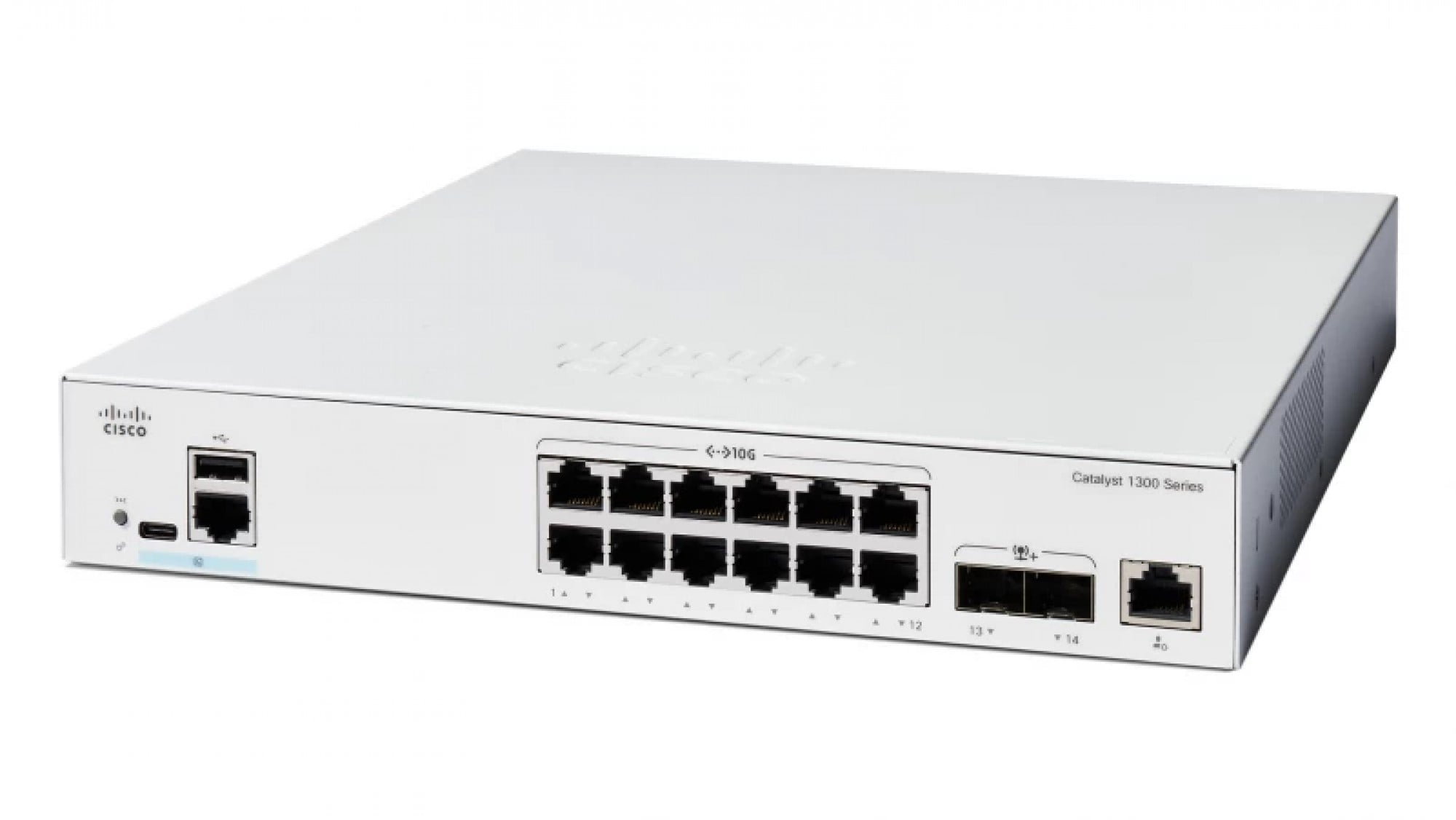 Cisco Catalyst 1300 12-port 10GBASE-T switch, 2x 10G SFP+ uplinks — view 2