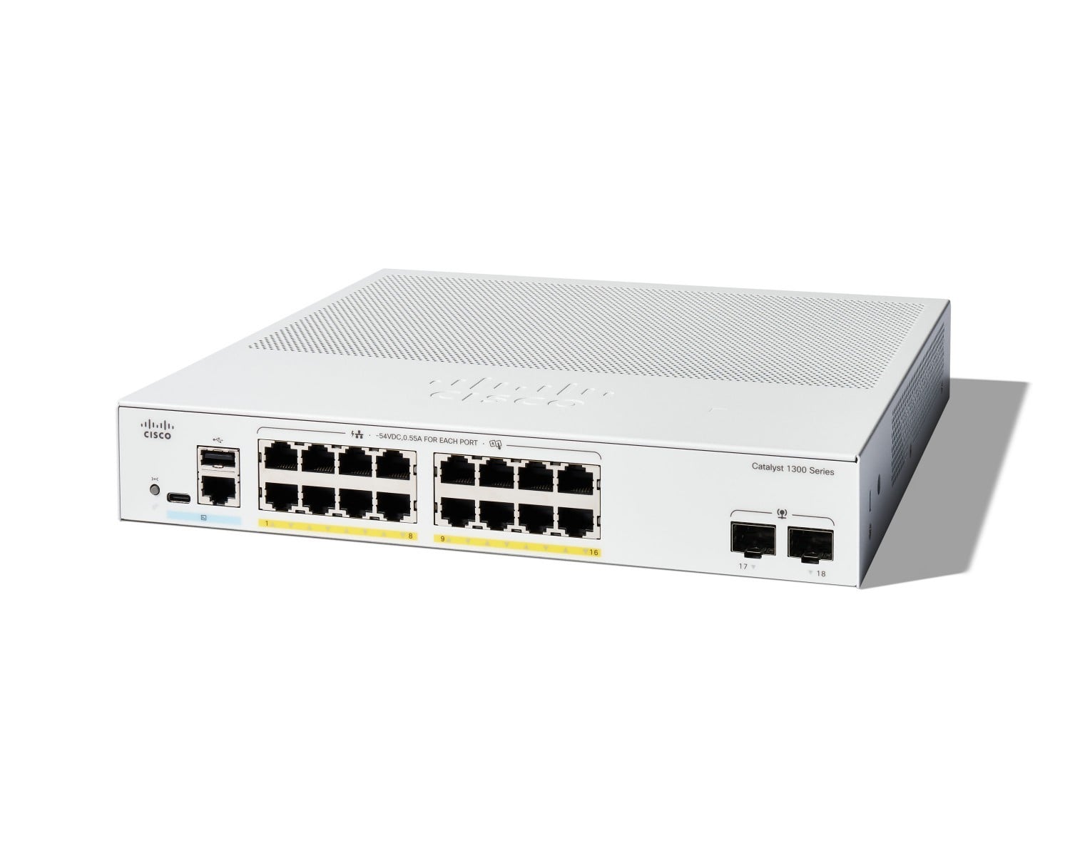 Cisco Catalyst 1300 16-port Gigabit PoE+ switch, 2x 1G SFP uplinks