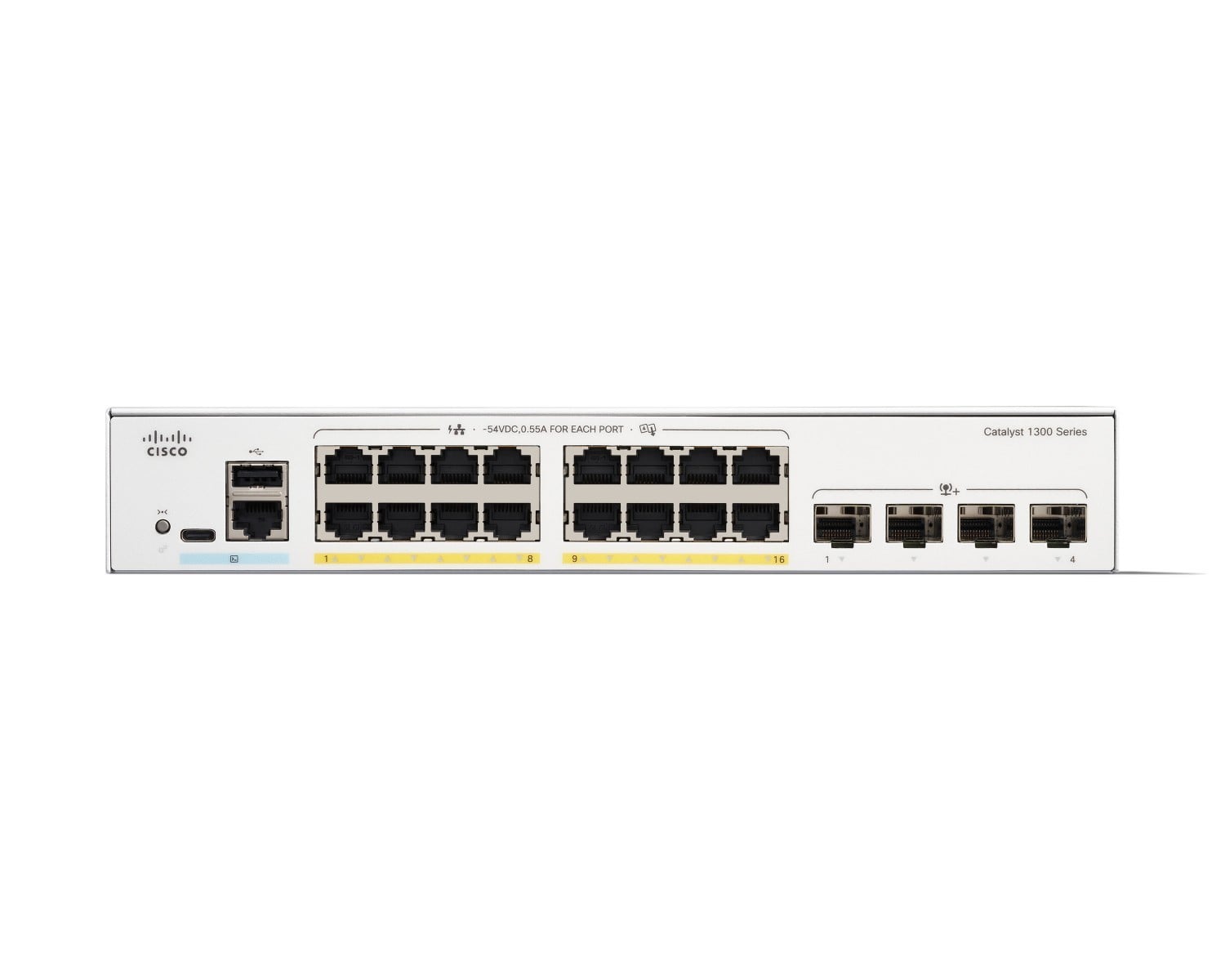 Cisco Catalyst 1300 16-port Gigabit PoE+ switch, 4x 10G SFP+ uplinks — view 2
