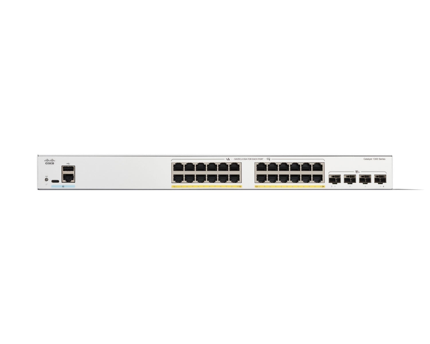 Cisco Catalyst 1300 24-port Gigabit full PoE+ switch, 4x 10G SFP+ uplinks — view 2