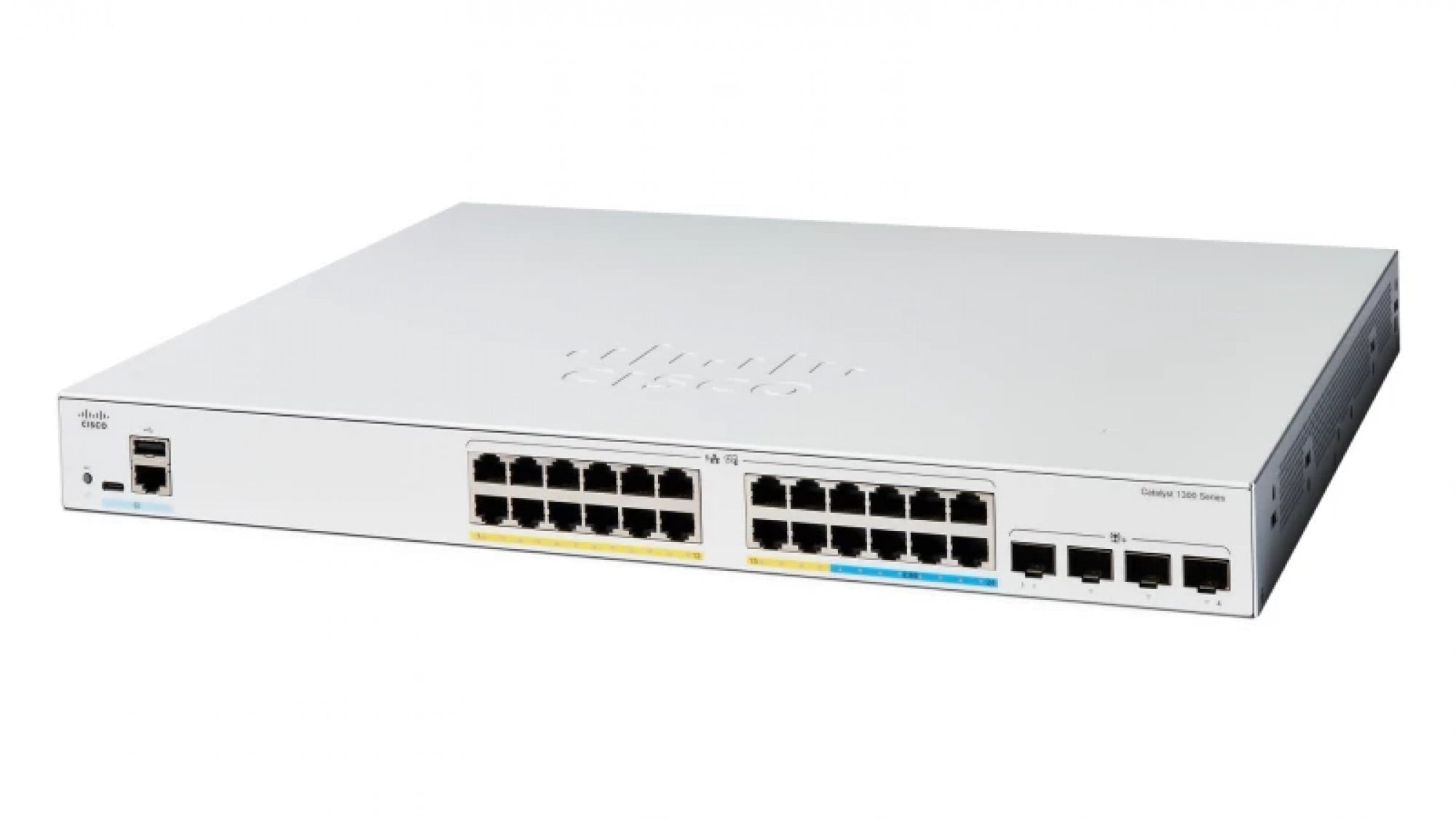 Cisco Catalyst 1300 24-port Gigabit/Multigigabit PoE+ switch, 4x 10G SFP+ uplinks — view 2