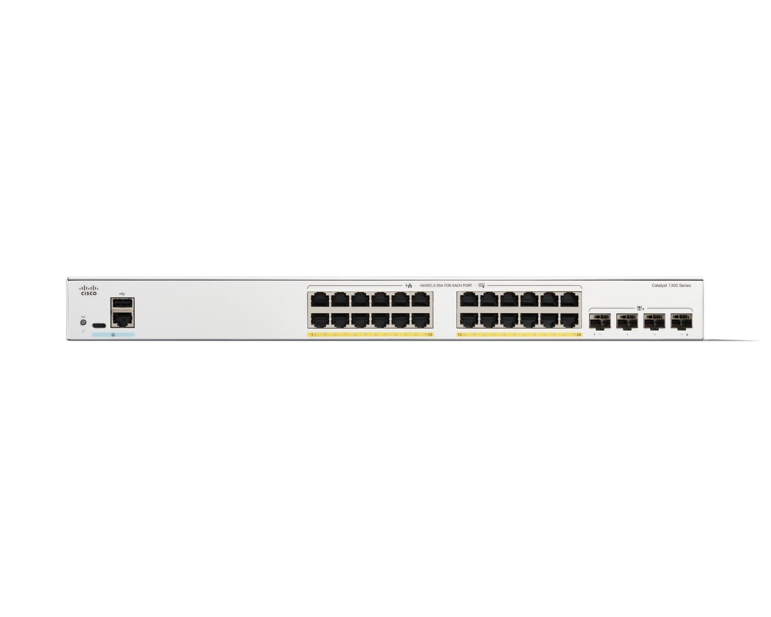 Cisco Catalyst 1300 24-port Gigabit PoE+ switch, 4x 10G SFP+ uplinks — view 2