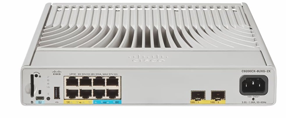 Cisco Catalyst 9200CX 8-port Gigabit/Multigigabit UPOE switch, 2x 10G SFP+ uplinks, Network Essentials