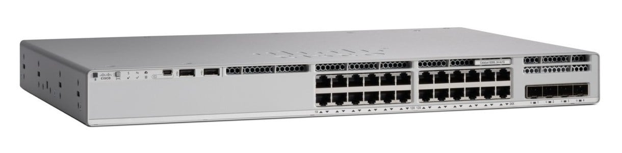 Cisco Catalyst 9200L 24-port Gigabit PoE+ switch, 4x 10G SFP+ uplinks, Network Essentials — view 3