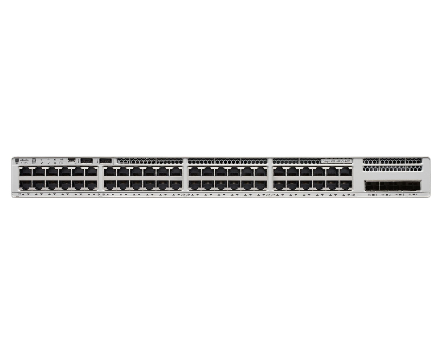 Cisco Catalyst 9200L 48-port Gigabit partial PoE+ switch, 4x 10G SFP+ uplinks, Network Essentials — view 2