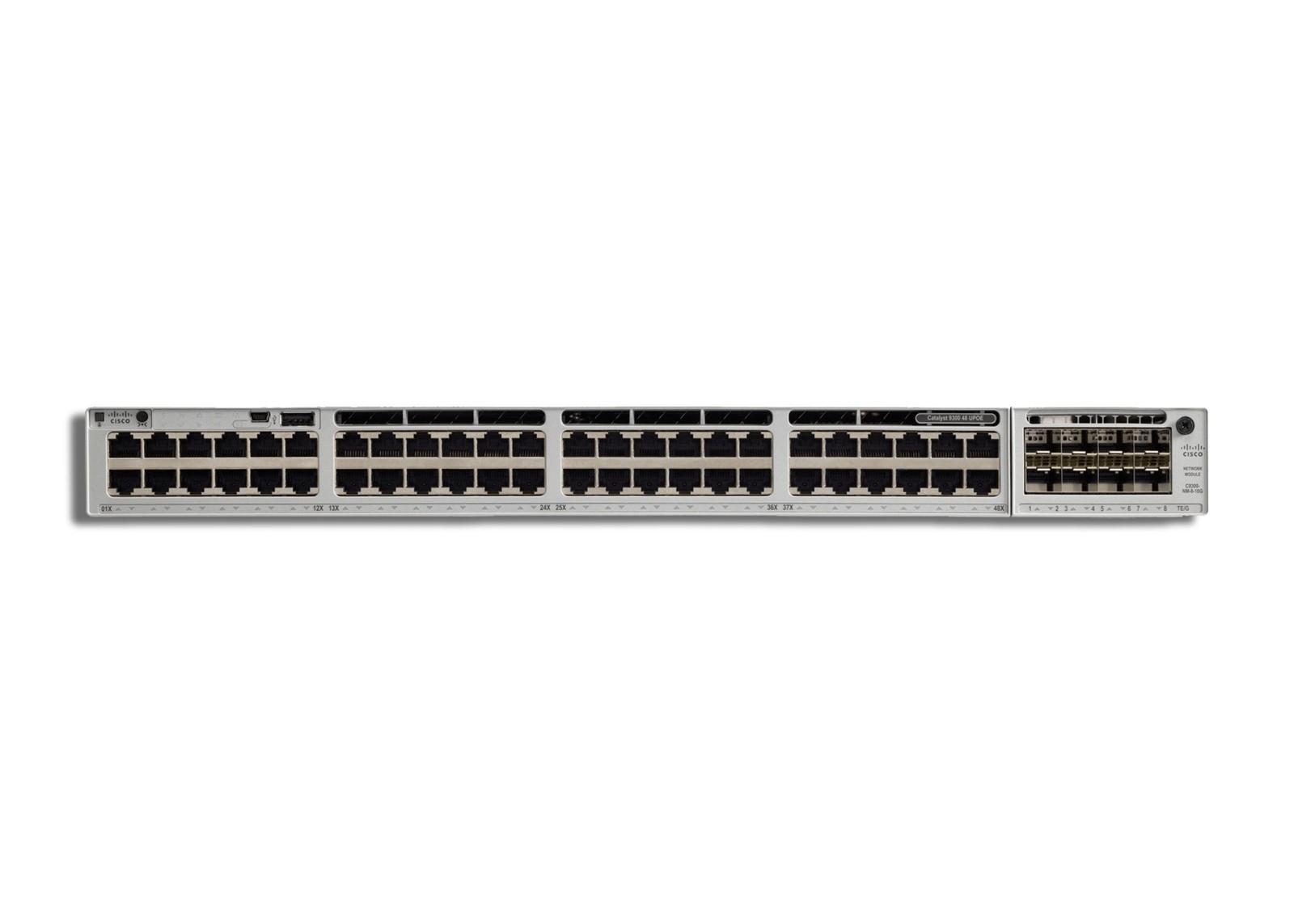 Cisco Catalyst 9300 48-port Gigabit UPOE switch, modular uplinks, Network Essentials — view 2