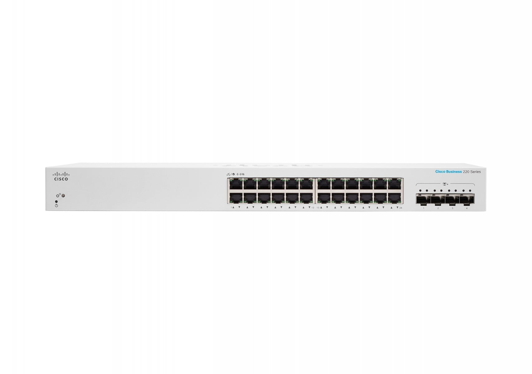 Cisco Business 220 24-port Gigabit smart switch, 4x 10G SFP+ uplinks (UK power cord) — view 2