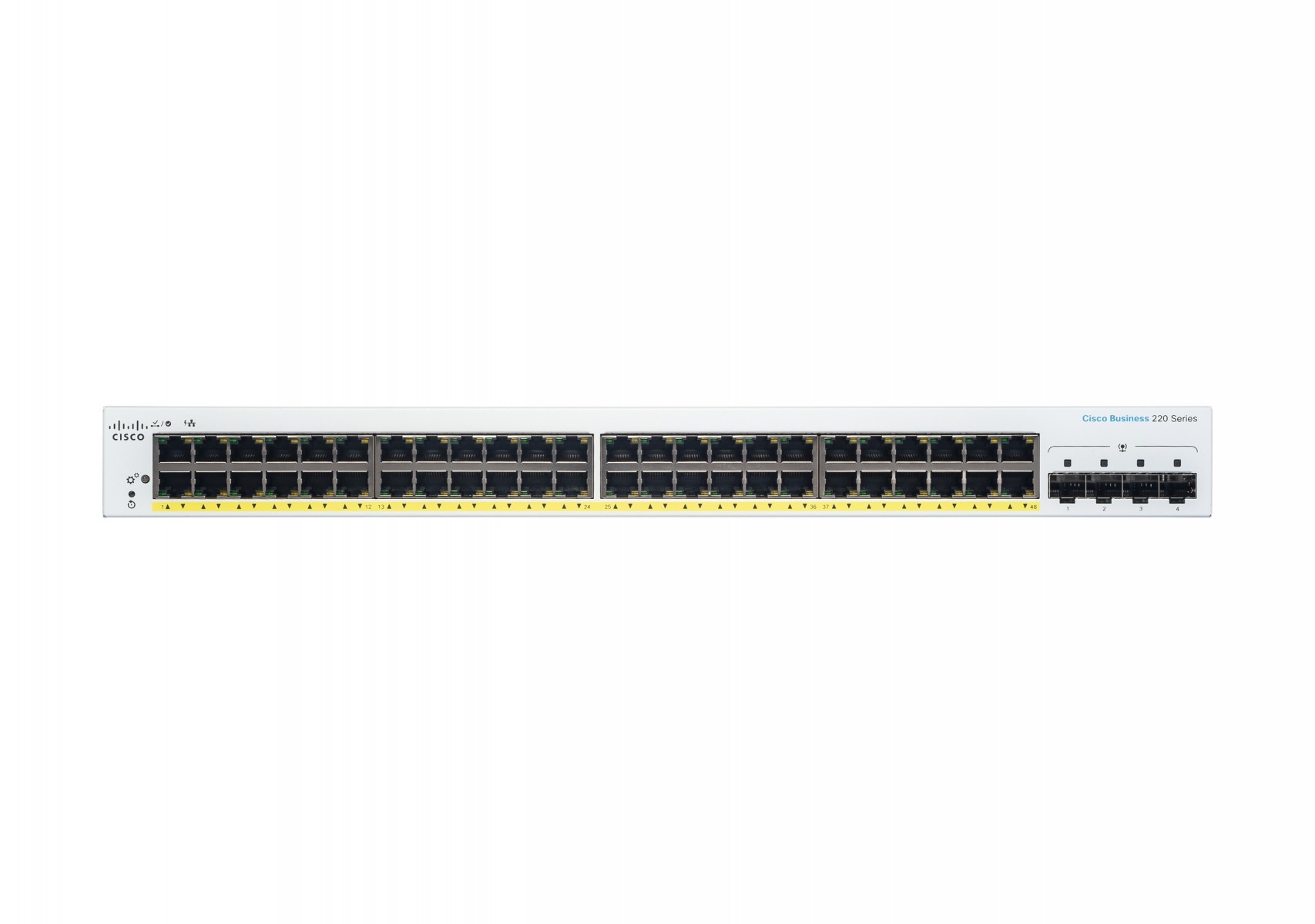 Cisco Business 220 48-port Gigabit PoE+ smart switch, 4x 1G SFP uplinks (UK power cord) — view 2