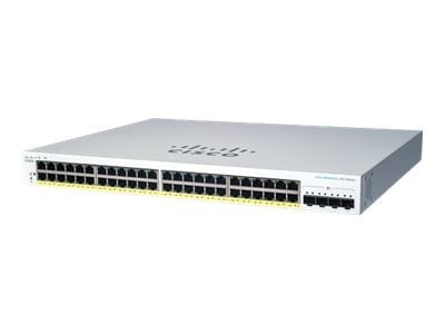Cisco Business 220 48-port Gigabit PoE+ smart switch, 4x 10G SFP+ uplinks (EU power cord)