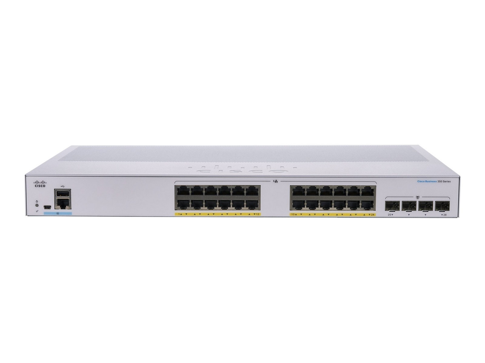 Cisco Business 350 24-port Gigabit PoE+ managed switch, 4x 10G SFP+ uplinks (UK power cord) — view 2