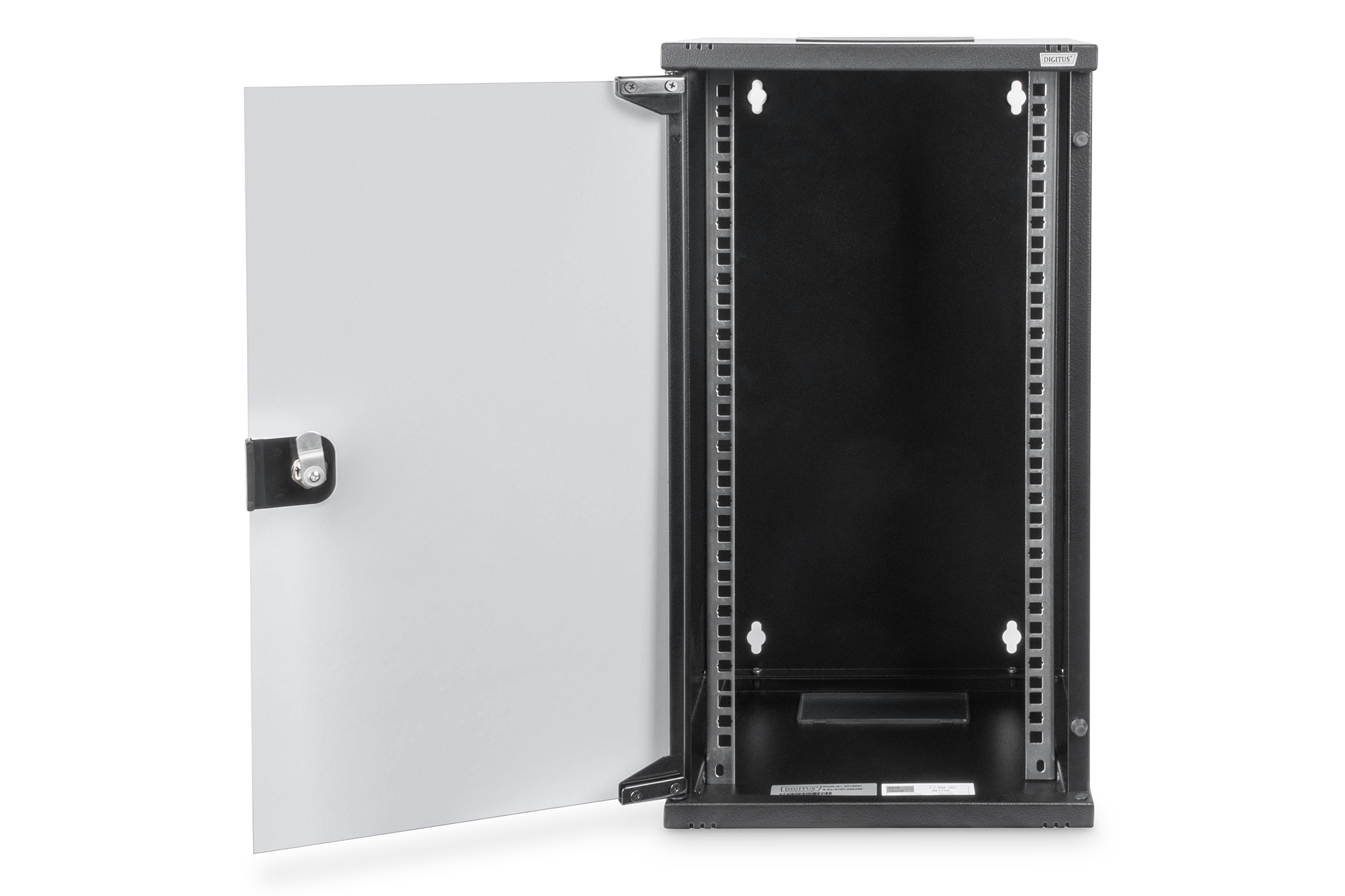 DIGITUS 10" wall-mount 12U 10" wall-mount cabinet, 312 × 300 mm (W × D), black — view 2