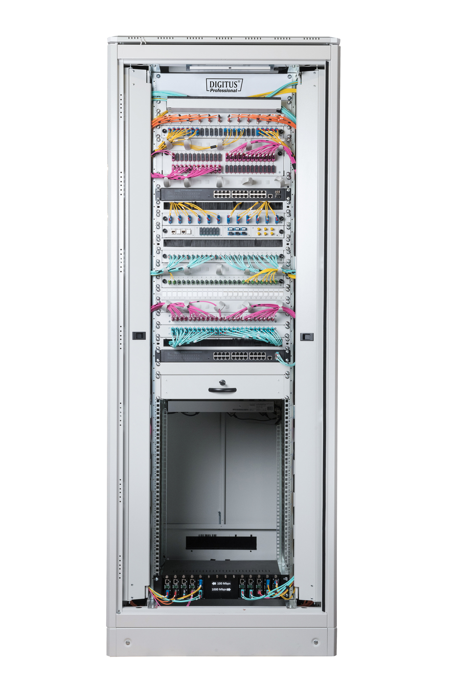 DIGITUS Unique 32U 19" network cabinet, 800 × 800 mm (W × D), grey — view 3