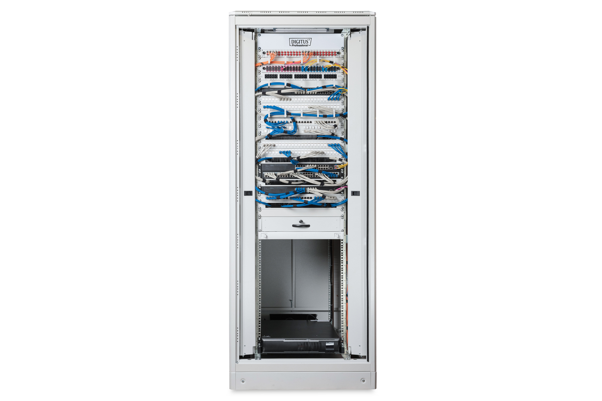 DIGITUS Unique 36U 19" network cabinet, 800 × 800 mm (W × D), grey — view 2