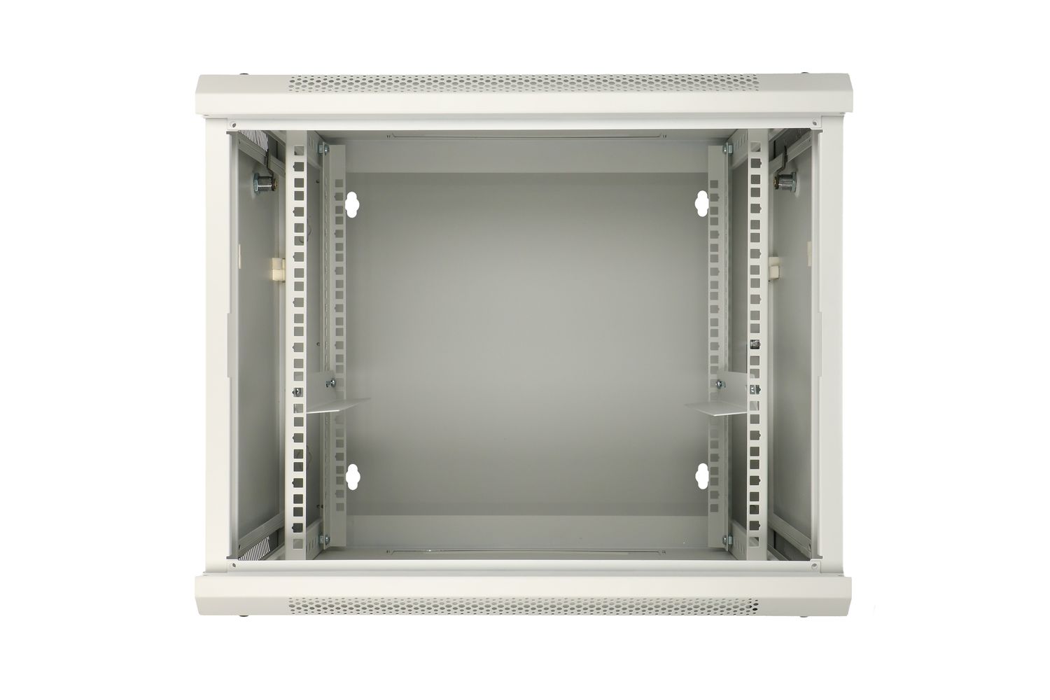 Extralink AZH 12U 600 mm × 600 mm double-section (swing) wall-mount cabinet, glass door, grey — view 3