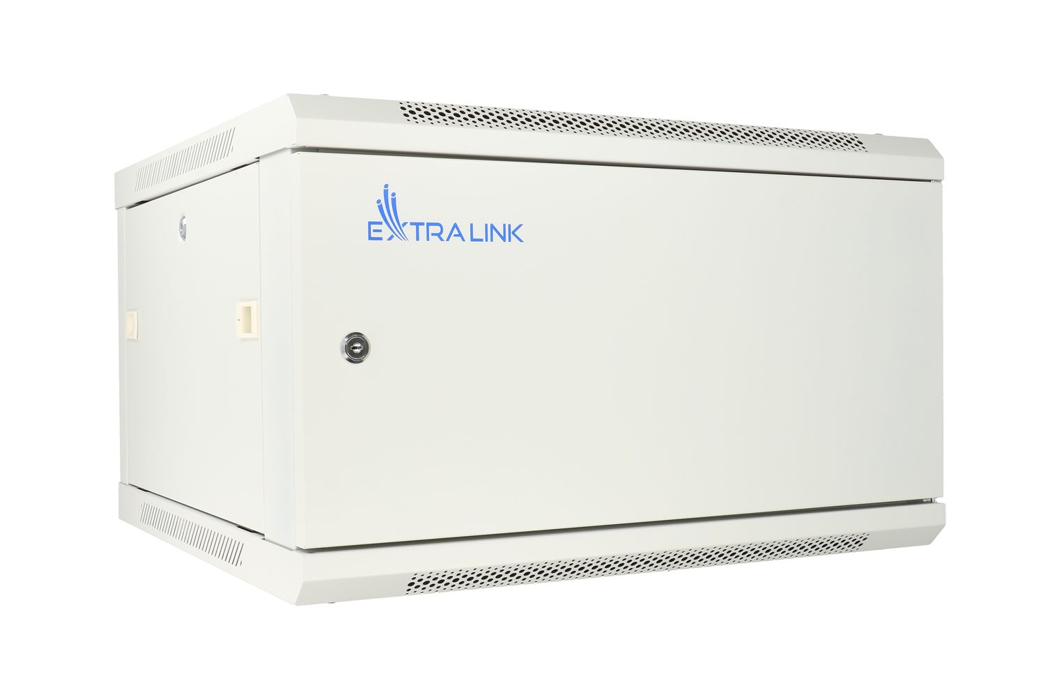 Extralink ASP 6U 600 mm × 450 mm wall-mount rack cabinet, solid steel door, grey — view 2