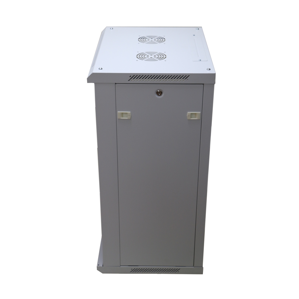 Extralink 15U 600 mm × 600 mm wall-mount rack cabinet, glass door, grey — view 3