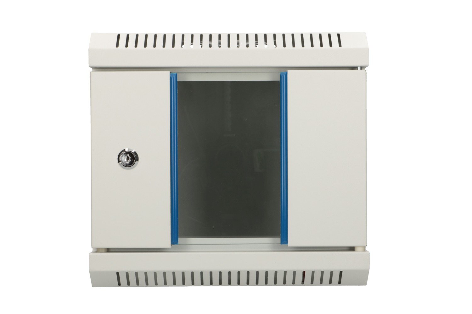 Extralink 4U 10-inch wall-mount rack cabinet, glass door, grey — view 2