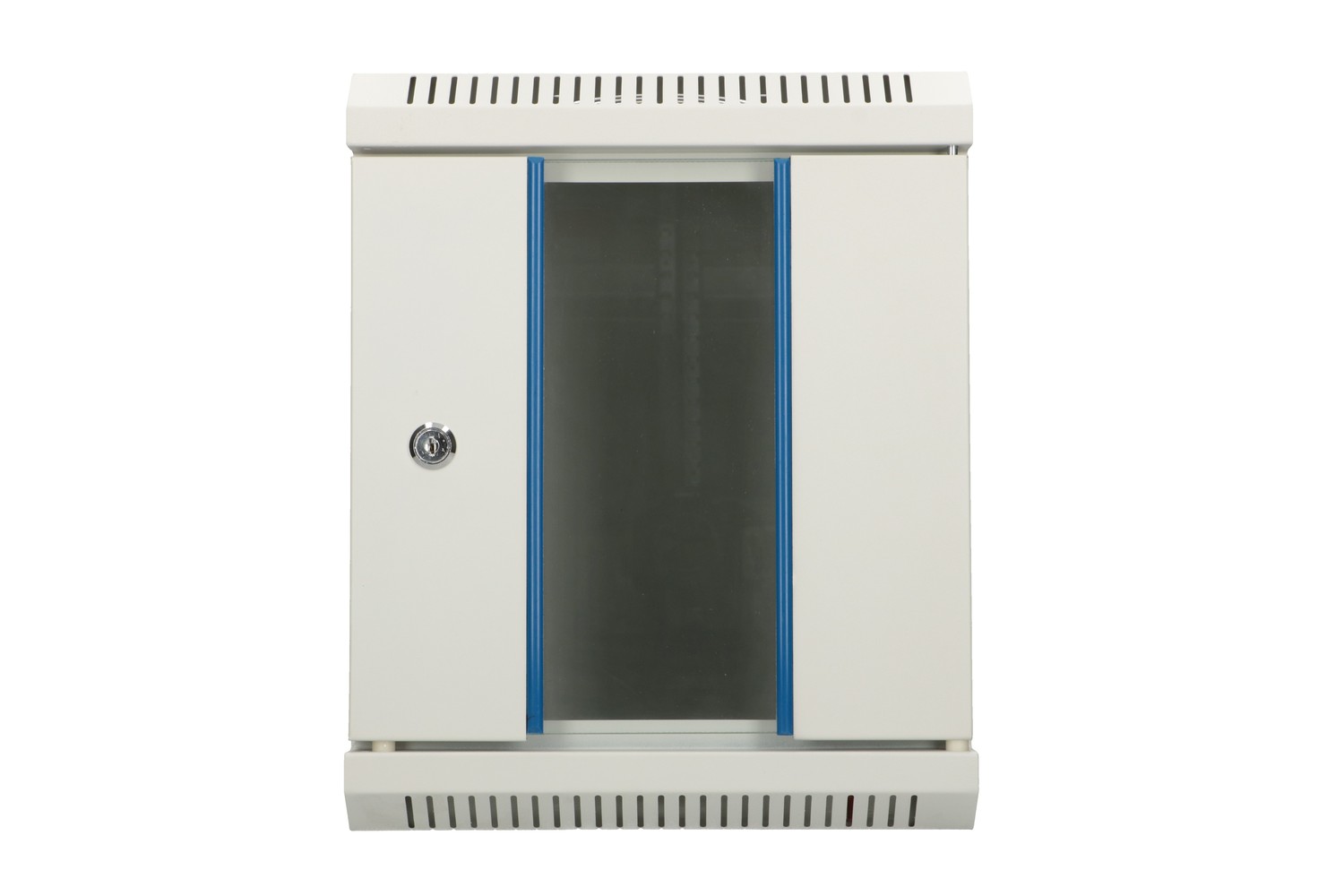Extralink 6U 10-inch wall-mount rack cabinet, glass door, grey — view 2