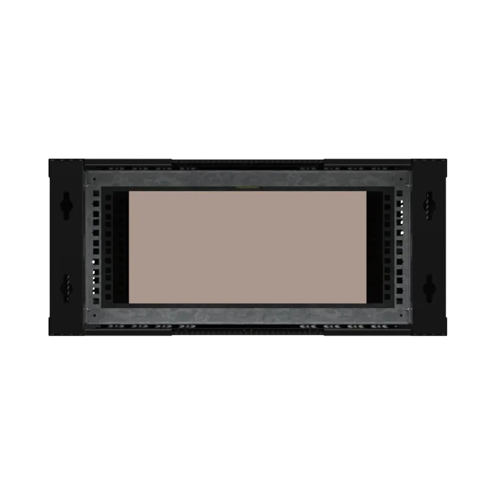 Extralink Premium 4U 600 mm × 450 mm tool-free wall-mount rack cabinet, glass door, black — view 2