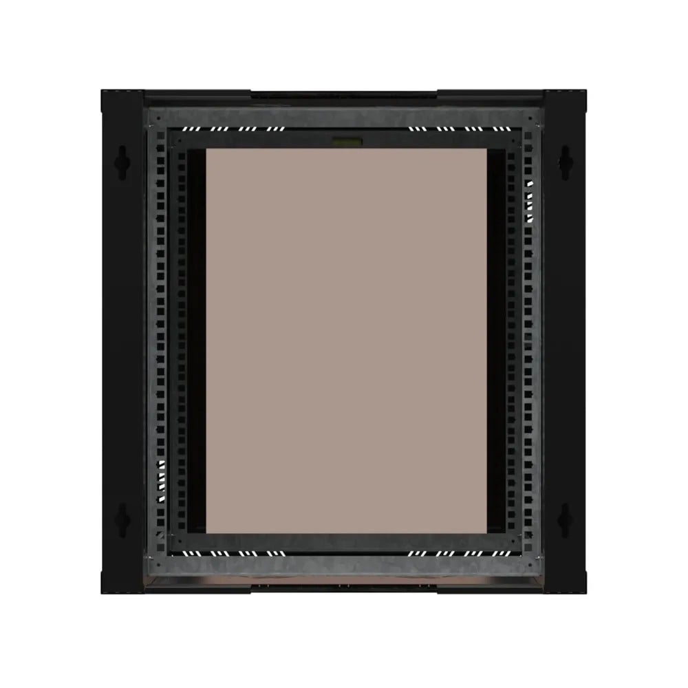 Extralink Premium 12U 600 mm × 600 mm tool-free wall-mount rack cabinet, glass door, black — view 3