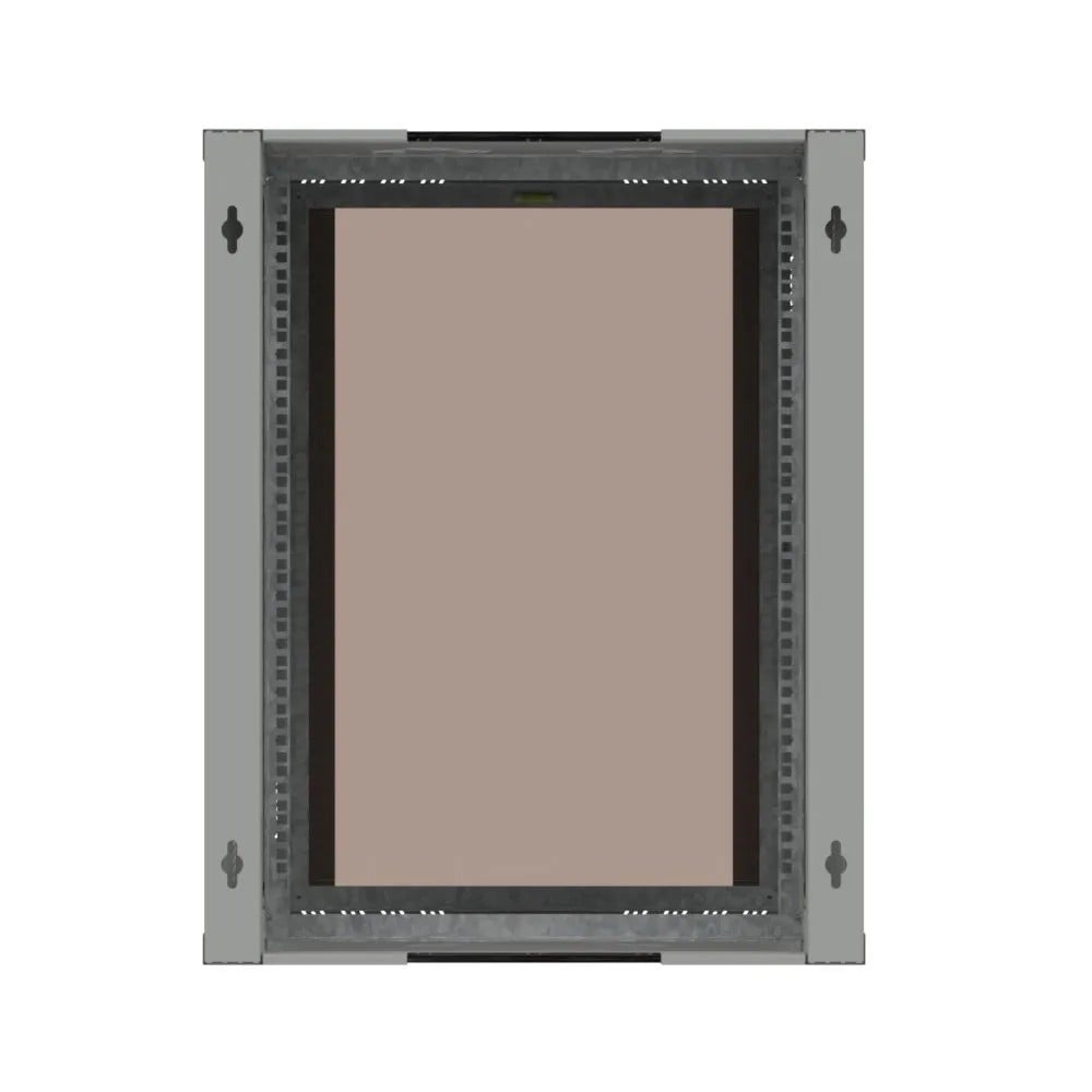 Extralink Premium 15U 600 mm × 600 mm tool-free wall-mount rack cabinet, glass door, grey — view 3