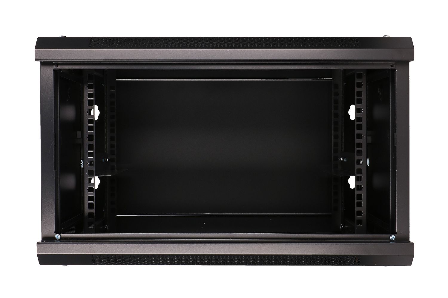 Extralink 6U 600 mm × 600 mm wall-mount rack cabinet, glass door, black — view 3